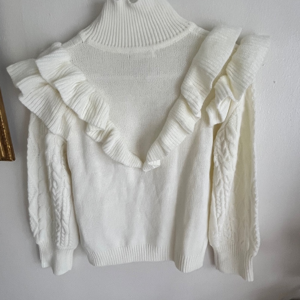 Turtle Neck Sweater With Ruffles - image 2